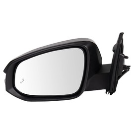 TRQ Left Mirror with Heat without Spotter Mirror with Blind Spot Indicator Drivers Side Compatible with 2015-2018 Toyota RAV4 TO1320343