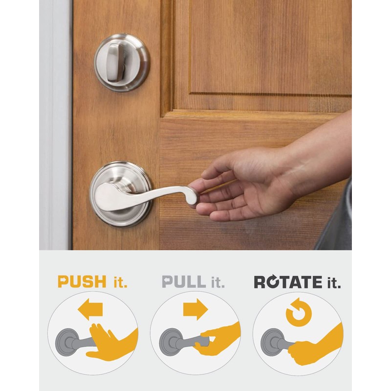 BRINKS 23034-119, Satin Nickel Glenshaw Bed and Bath Privacy Lever,