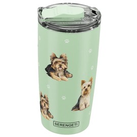 SERENGETI Yorkie 20 Oz. Stainless Steel, Vacuum Insulated Tumbler with Spill Proof Lid - 3D Print - Insulated Travel mug for Hot or Cold Drinks (Yorkie Tumbler)