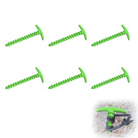 Pack of 6 Tent Pegs, 14.5 cm Screw Pegs, Robust Tent Ground Nails, Nylon Pegs with Handle, Tent for Camping Nail, Cam Awning Trip for Tents, Gazebos, Bouncy Castles & Trampolines (2)