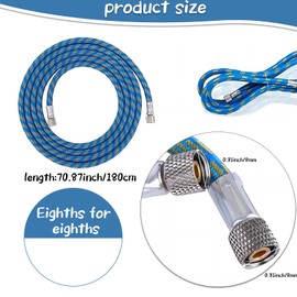 Bailinks 1.8 M Airbrush Hose, air Brush Standard 1/8 Size Fittings on Both Ends for Most Airbrush Kit Air Compressor Adaptor Fitting Ends Coupling