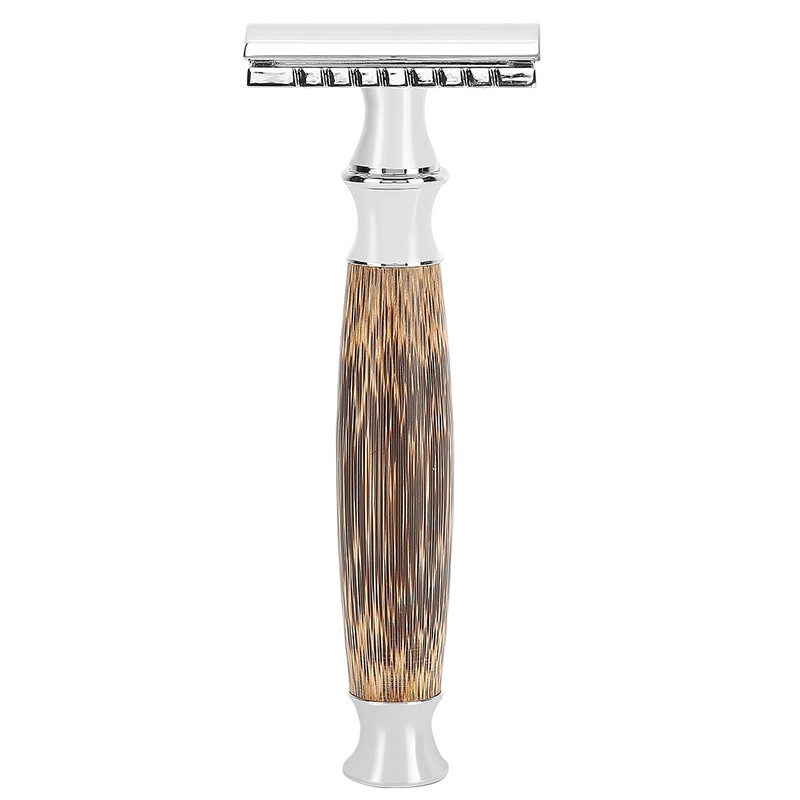 Professional Men Bamboo Handle Manual Shaver Portable Beard Body Hair