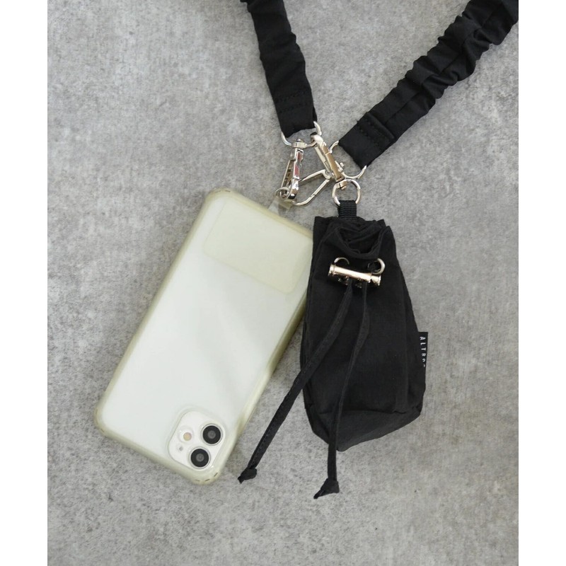 Altrose Smartphone Strap, Smartphone Shoulder Strap, Pouch Included, Simple, Black