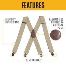 Carhartt Men's Utility Suspender, Elastic Two-tone (Black/Steel Stripe), One Size