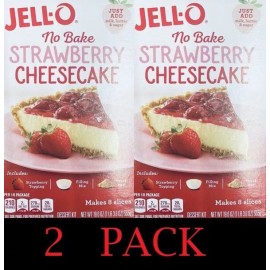 JELL-O 2x Jello No Bake STRAWBERRY CHEESECAKE Jell-O 19.6 oz Box - 2 PACK