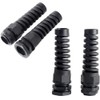 4 PCS Cable Gland, PG9 Black IP68 Waterproof Flex Spiral