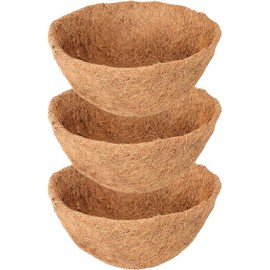 Legigo 3 Pack 18 Inch Hanging Basket Coco Liners Replacement, 100% Natural Round Coconut Coco Fiber Planter Basket Liners for Hanging Basket Flowers/Vegetables