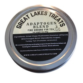 Great Lakes Treats Adaptogen Blend of Ground Chaga Reishi Turkey Tail Tea not an Extract