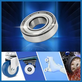 A ABSOPRO 6002ZZ & Deep Groove Ball Bearings P5 15x32x9mm Lubricated Bearings Double Metal Seal Silver Tone Scooter Skateboard Wheel - Pack of 2