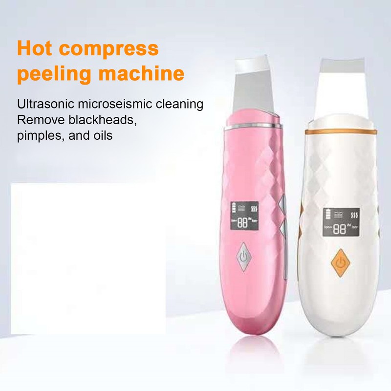 Ultrasonic Shovel Facial Skin Scrubber with Heating Pore Cleanser Face