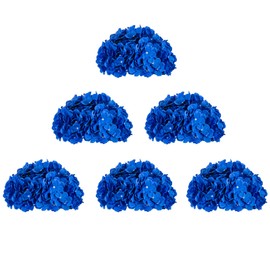 BLOSMON Hydrangea Artificial Flowers Ball Centerpieces 6 Pcs Fake Flowers Royal Blue Silk Hydrangea Flower Balls Faux Hydrangeas Floral Arrangements Bouquet for Wedding Home Room Table Decoration