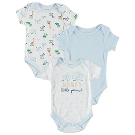 Kyle and Deena Baby Boy Newborn Essentials Baby Onesie Bodysuit 3 Pack Ribbed Little Peanut 6-9M