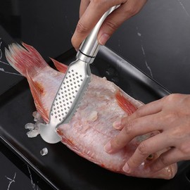 Jizlan 1Pc Fish Scales Scraping Tool,Multifunction Stainless Steel Fish Scale Knife Fish Cleaning Kit,Fish Scale Peeler,Fish Descaler Tool,Fish Scaler Remover,Fish Scaler Fish Scale Removing Tool