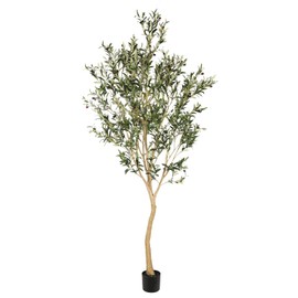 Realead 8ft Tall Faux Olive Tree - Realistic Large Silk Olive Tree Artificial Indoors - Fake Olive Trees with Branches and Fruits - Artificial Olive Trees for Home Office Decor Indoor
