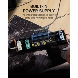 Donner Guitar Pedal Board with Built-in Power Supply, Aluminium Alloy Small Pedalboard, DB-P100, 2.1Lb, 19.7 * 5.0 * 1.8"