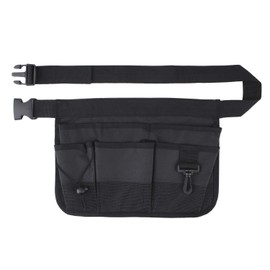 Gardening Tool Waist Bag Belt Heavy Duty Oxford Tool Apron with 7 Pockets of Different Sizes and Depth (Black)