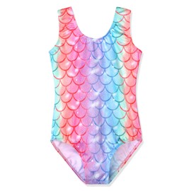 HOZIY Mermaid Leotards for Girls Gymnastics Rainbow Dance 3t 4t Outfits Sparkles Sparkly Colorful Mermaid