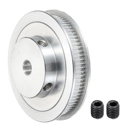 sourcing map 80 Teeth 8mm Bore Timing Pulley, Aluminium Synchronous Wheel Silver with M5 Screw for 3D Printer Belt, CNC Machine