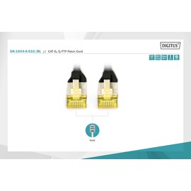 Digitus 1 m Cat6 A S/FTP 1 m Cat6 A S/FTP (S-STP) Black