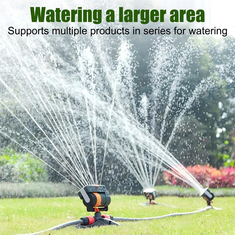 Mini Turbo Oscillating Lawn Sprinkler 16 Nozzles, Garden Sprinkler with