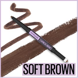 Maybelline Express Brow 2-In-1 Pencil and Powder Eyebrow Makeup, Soft Brown, 1 Count