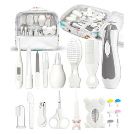 Baby Healthcare and Grooming Kit, Electric Safety Nail Trimmer Baby Nursery Kit, Newborn Care Kits with Hair Brush Comb for Newborn Infant Toddlers Ba