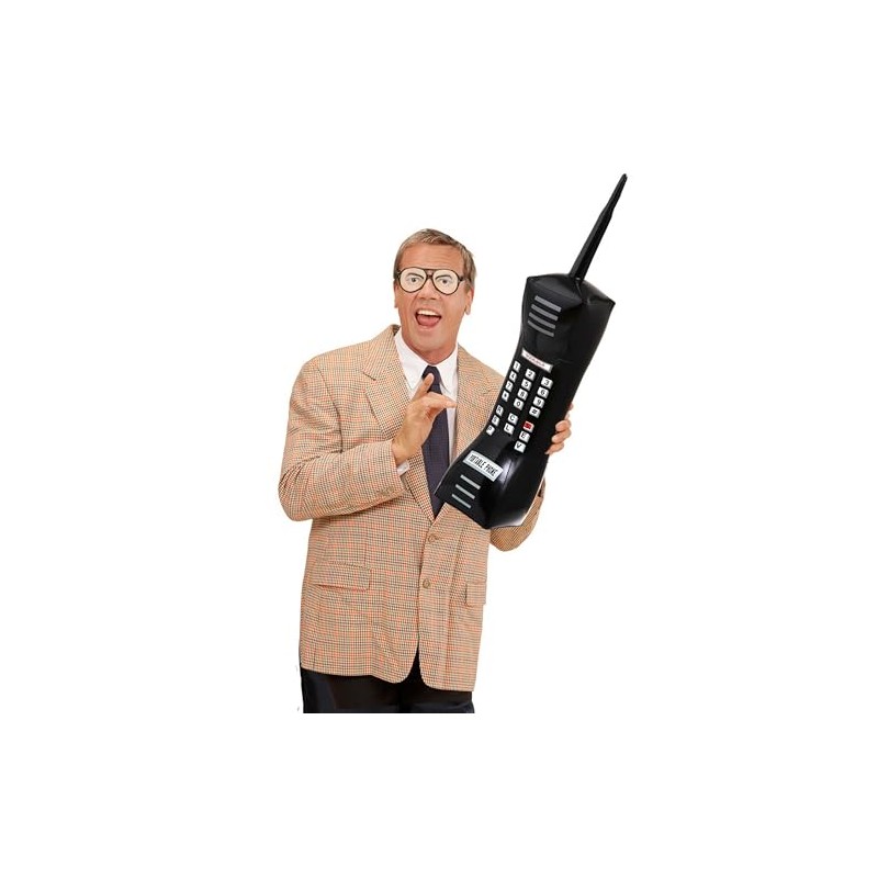 Widmann 01454 - Aufblasbares Handy, 77 cm, Telefon, Polizei, Karneval,