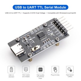 WatangTech SG-C2303-01C USB to UART Serial Module (PL2303GS Chip) Supports 3.3V/5V TTL Level, Compatible with Windows/Linux/macOS/Raspberry Pi, High-Speed 12Mbps, with Hardware Flow Control (RTS/CTS)