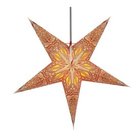 Guru-Shop Baldur Foldable Luminous Paper Star, Advent, Christmas Star, 60 cm - Window Decoration Star, 7 Tips
