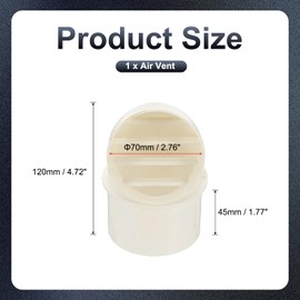 PATIKIL 3" Round Soffit Air Vents, PVC Louver Vent Cover Wall Vent Outside Caps Half Spherical Dryer Air Vent Cap for Exhaust Air Ventilation HVAC System Outlet, White