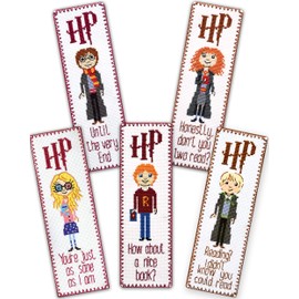 Embroidery Kits for Kids 'HP Quotes' - Set of 5 DIY Bookmarks with Counted Cross-Stitching Patterns