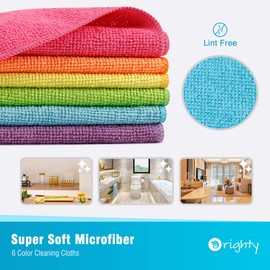 Orighty Orighty Cleaning Cloths Pack of 12, Highly Absorbent Microfiber Cleaning Supplies, Lint Free Cloths for Multiple-use, Powerful Dust Removal Clean Rags for House, Kitchen, Car Care(12x12 inch)