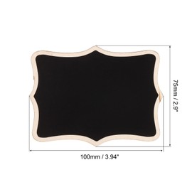 PATIKIL Mini Chalkboard Signs, 10 Pack Small Blackboard Labels with Stand Wooden Wavy for Food Buffets Wedding Party, Black