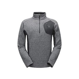 Spyder Men's Bandit Half Zip Stryke Jacket, Black/Polar/Black, X-Large