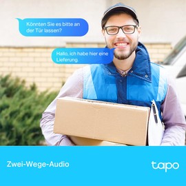 Tapo Tapo TP-Link C320WS berwachungskamera Au?en, WLAN IP Kamera, 4MP Hochaufl?sung, 30m Vollfarb-Nachtsicht, Bewegungserkennung, IP66 wasserdicht, Alarmmeldung,Zwei Wege Audio, Weiss, 1 Stck