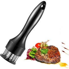Stainless Steel Meat Loosening Needle Press Meat Tenderizer Kitchen Tool Meat Cutting Meat Tenderizer Meat Tenderizer Stainless Steel Portable Cooking Meat Needle Tool Cooking Props Household Goods Kitchen Kitchen Utensils (Black)