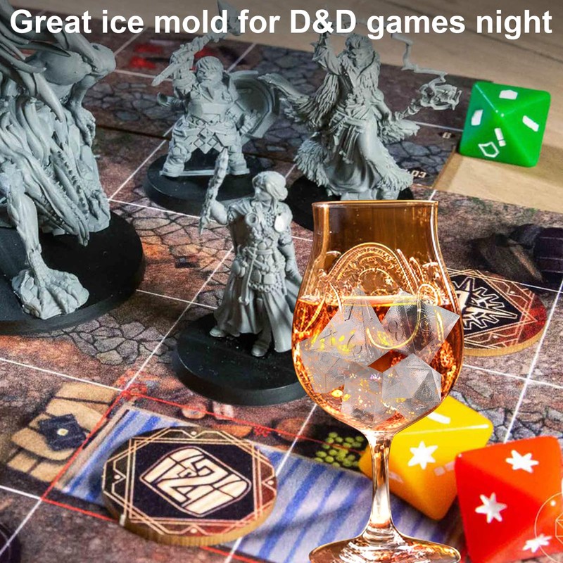 Juome Dice Shaped Ice Cube Mold for Whisky, DND Dice