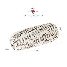 VON LILIENFELD Glasses Case Sheet music Present Cleaning Cloth Spectacle Cases Lightweight Stable Art