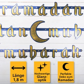 HEKU Ramadan Mubarak Party Chain - 1.8 m Length I Festive Decoration I High Quality & Reusable I Can Be Used for Ramadan