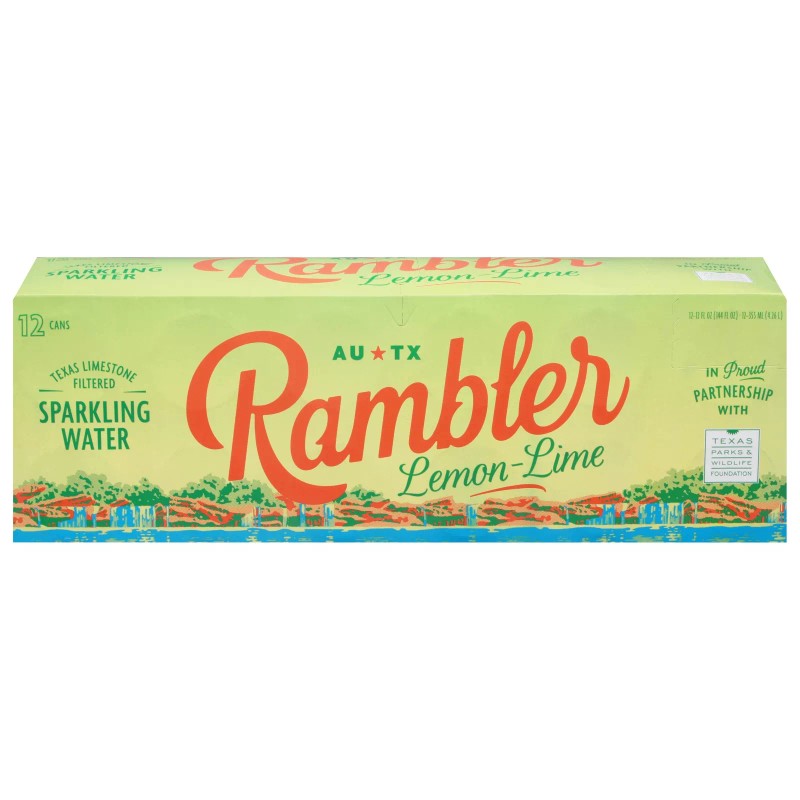 Rambler Water Sparkling Lemon Lime 144 fl oz (Pack of