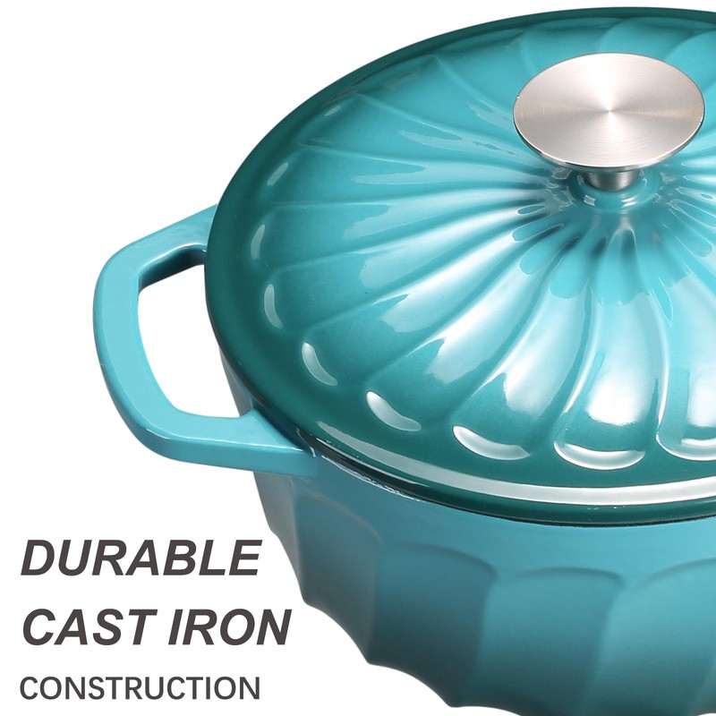 Enameled Cast Iron Dutch Oven with Lid, 3 QT Cast
