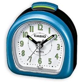 Casio TQ148/2 Travel Alarm Clock-Metallic Blue/White, One Size