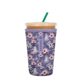 Sok It JavaSok Iced Coffee & Cold Soda Insulated Neoprene Cup Sleeve (Ghostly Garden, Medium: 22-28oz)