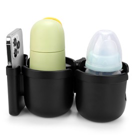 Accmor Stroller Cup Holder with Phone Holder, Bike Cup Holder, Universal Cup Holder for Uppababy Nuna Doona Strollers, 2-in-1 Cup Phone Holder for Stroller, Bike, Wheelchair, Walker, Scooter