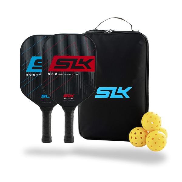 SLK Neo by Selkirk Pickleball Paddle Set | Polymer Pickleball Paddles Feature a Graphite Face and SX3 Honeycomb Core | 4 Pickleball Balls | Pickleball Rackets Designed in The USA