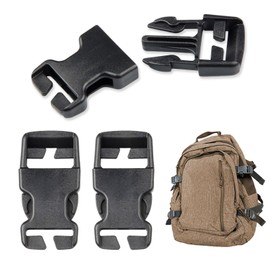 AzureRay Buckle 25 mm, Pack of 2 Buckle for Backpack Repair, Pet Collars & Belt Buckle, No Thread Removal, Robust & Versatile, black