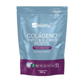 Wellthy Colageno Hidrolizado Myo Chiro Inositol 900g Ratio Azúcar Scoop Inlcuído Porciones Envase 100mg Vitamina Bottle Free