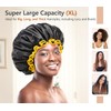 mikimini Extra Large Black Shower Cap for Women and Men,
