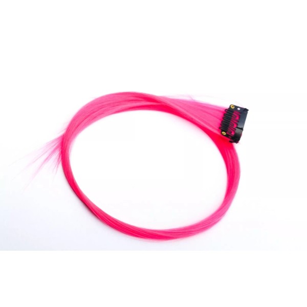 Feather & Elm Neon pink hair extension clip in