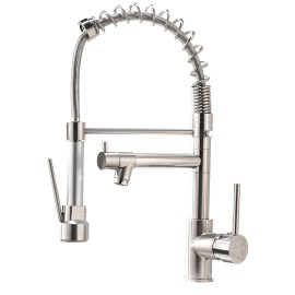 FLG Modern Design Single Handle Pull Down Brass Kitchen Faucet High Quality Torneira for Hotel Use Single Hole InstallationColor: 191-33N-45-LED, Surface Finishing: Other